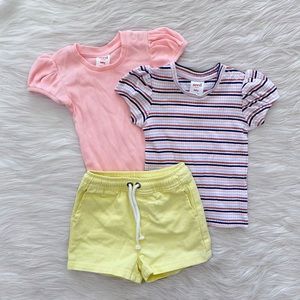 Seed Heritage Baby Girls Kids Summer Spring Tee Shirt Shorts Bundle Clothing Lot